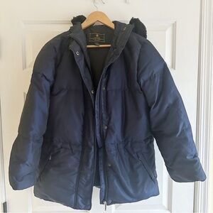 Lauren Ralph Lauren Full Zip Down Puffer Jacket Fur Hood Women's Medium Petite